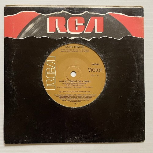 Eurythmics When Tomorrow Comes Vinyl Record 7” 45 RPM 104564 RCA Victor 1986 - Picture 21 of 24