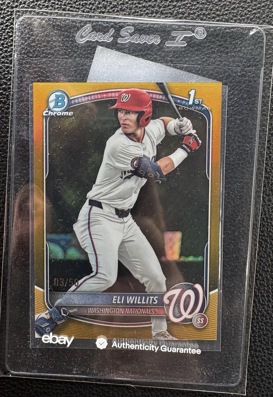 2025 BOWMAN DRAFT CHROME ELI WILLITS 1st RC TRUE GOLD REFRACTOR #3/50 EBAY AUTH
