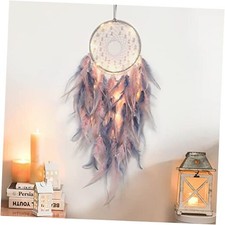 LED Dream Catcher Light Up Handmade Feather Dreamcatchers Boho Wall Pink grey