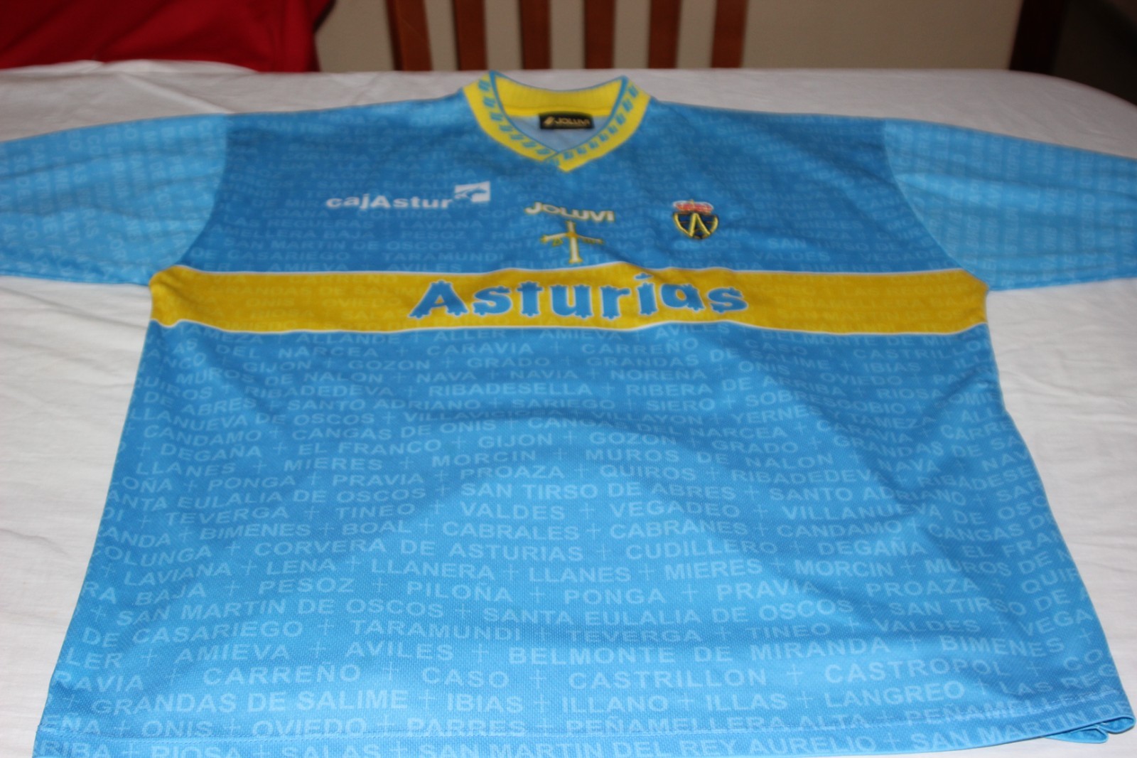 CAMISETA FUTBOL VINTAGE SELECCION DE ASTURIAS DE MARCA JOLUVI DE TALLA XXL