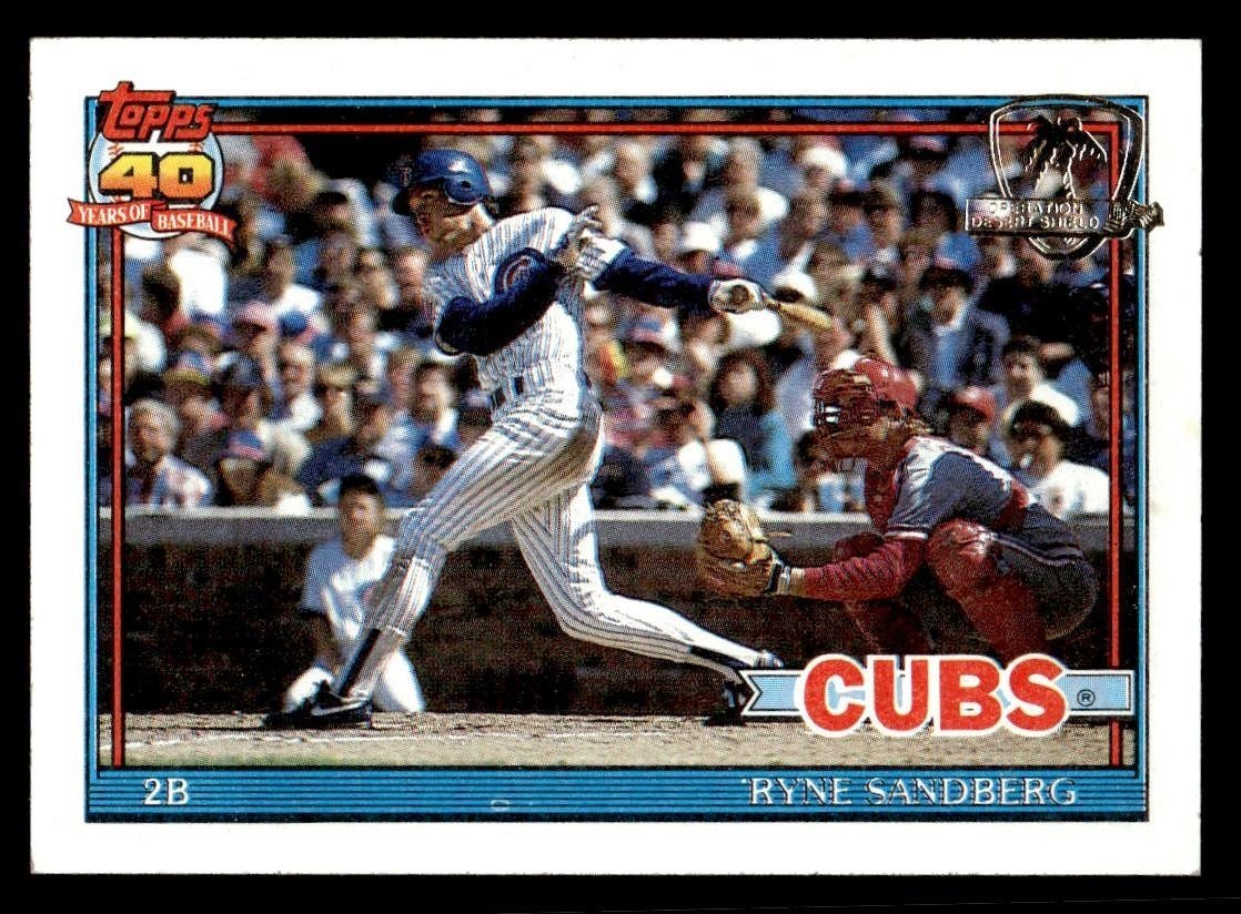 1991 Topps Desert Shield Baseball #740 Ryne Sandberg NM *f1