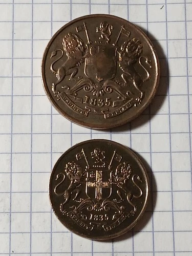 ENGLISH INDIES 1/2 AND 1/4 ANNA 1835