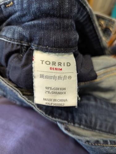 Torrid Denim Overalls Women's Size 16 Blue Bibs Casual Stretch Farm Girl Country - Picture 8 of 12