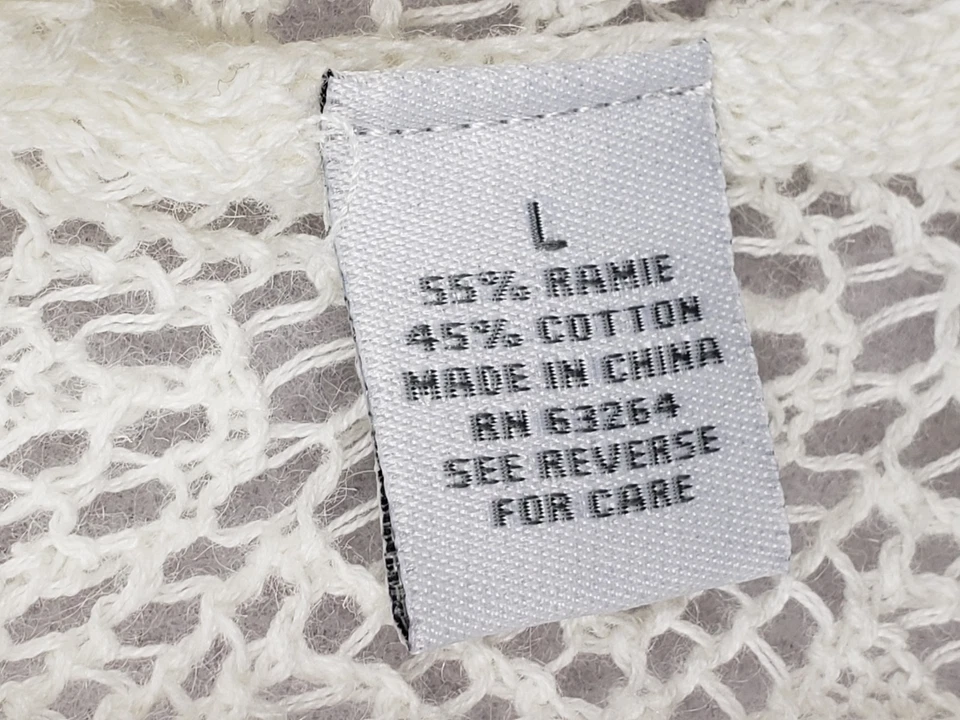 Dressbarn Lace Shrug Cardigan Ivory L Long Sleeve Open Lightweight Layer - Image 4 of 4