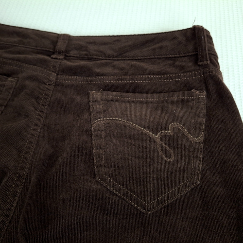 Y2K BandolinoBlu Women's Corduroy Pants Sz 12 Ins 30 Mandie Dark Brown High Rise - Picture 14 of 17