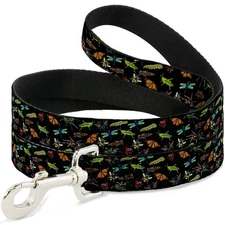 Dog Leash Insects Scattered Black