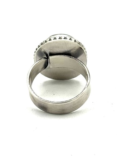 Navajo Native🇺🇸Sterling Silver Sonoran Gold Turquoise Handmade Adjustable Ring - Picture 4 of 11