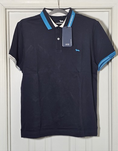 Harmont & Blaine Blue Cotton Short Sleeve Polo Shirt Size Large Blue Dachshund - Picture 3 of 8