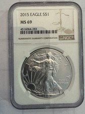 2015 AMERICAN SILVER EAGLE. NGC - MS-69