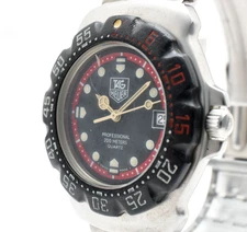 Vintage [Exc+5] TAG Heuer Formula 1 WA1214 Black Red 35mm Qz Men's Watch JAPAN