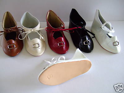 Chaussures en cuir pour poupée ancienne style G.Bravot modèle JU13 10.5