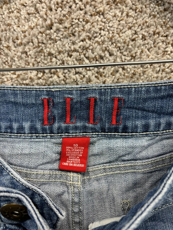 Minifalda vaquera azul denim envejecida Elle Y2K elástica para mujer 10 Foto 2 de 4