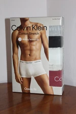 CALVIN KLEIN MENS LOW RISE TRUNKS CLASSIC FIT 3-PACK COTTON JERSEY SIZE XL