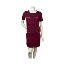 J Crew Zipper Ponte Dress In Burgandy Size 2 Style #B4094