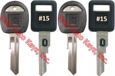 NEW GM Single Sided VATS Ignition Keys #15 (PAIR) + Doors/Trunk OEM Keys (PAIR)