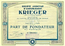 S. A. D'Ameublement KRIEGER &ndash; Art d&eacute;co!