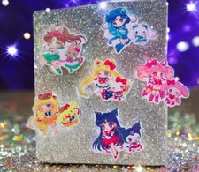 Sanrio Sticker SET OF 6, Clear Decals 3.5 Hello Kitty Kuromi Melody Moon Anime