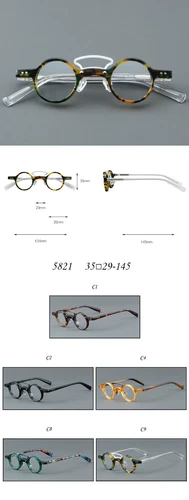 Acetat Retro Japanische Runde Lesebrille Herren Damen Lesebrille Brillengestell - Bild 11 von 18