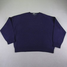 Vintage Polo Ralph Lauren Sweater Mens XL Blue Lambswool Pony Logo Pullover Y2K