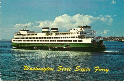 Postcard Washington State Super Ferry Boat