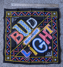 VINTAGE NEW 1990s BUD LIGHT BANDANNA HANDKERCHIEF USA COTTON