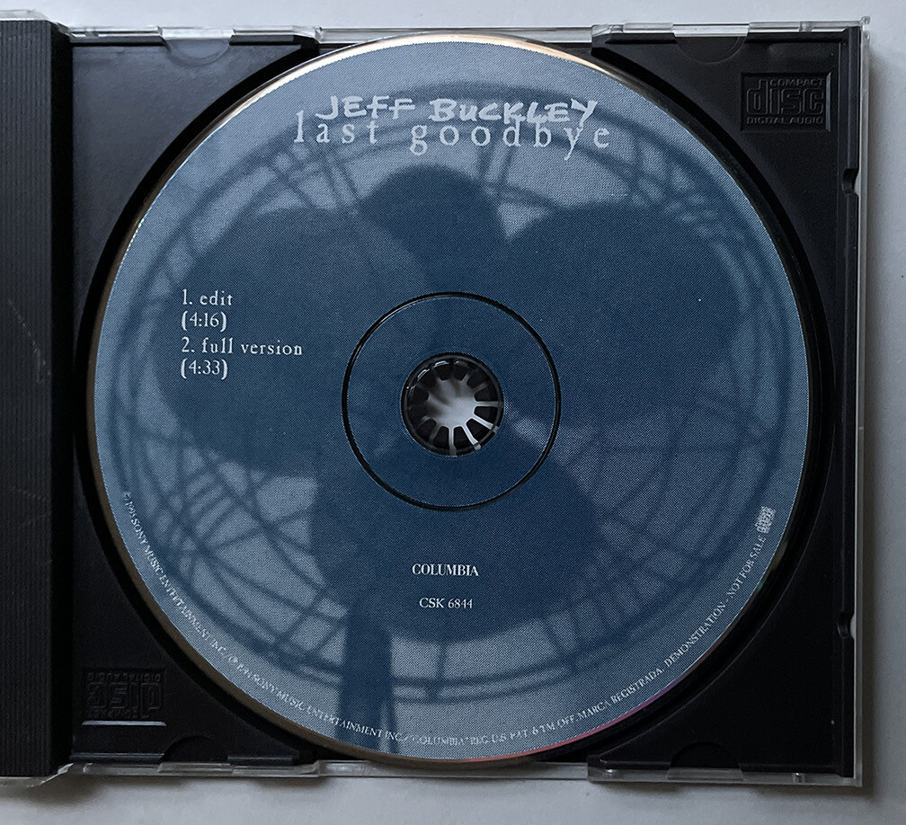 Jeff Buckley Last Goodbye 2 Track Promo Picture CD Edit +