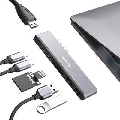 USB C Hub for MacBook, USB C Adapter, Type C Hub, 7-in-2: Thunderbolt 3 Port, 4K