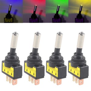 3 POLIGER Kipp Wechsel Schalter 12 24 V Volt Auto Schwarz Ein Aus ON-OFF-ON - Foto 4