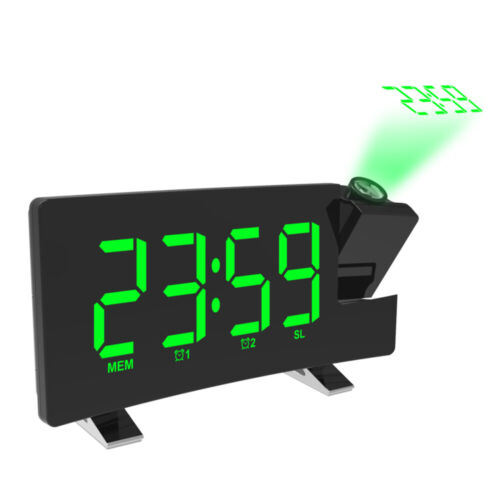 LED Curved-Screen Digital Alarm Ceiling/Wall Projector Dual Clock FM Radio DC 5V - Picture 13 of 14