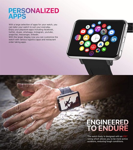 Andriod Smart Watch, GPS Android Smartwatch, 4G LTE with 2.86" Touch Screen D5F2 - Photo 10 sur 13