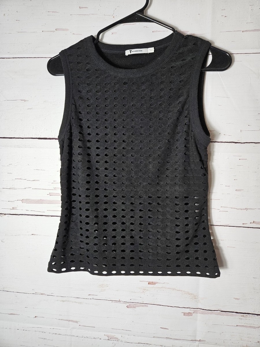 T By ALEXANDER WANG Black Tank Top With Holes Size L | eBay