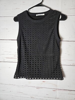 T By ALEXANDER WANG Black Tank Top With Holes Size L