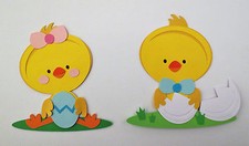 Easter Chick Paper Die Cut Piecing Boy Girl Pick ONE Scrapbooking Embellishment