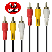 3 Stecker Cinchkabel Audio Video Cinch Kabel, 3 Fach Rca Av Aux Chinch Fbas 1.5M