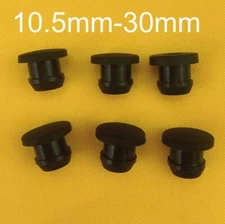 Snap-on Hole Plugs Silicone Rubber 10.5mm-30mm Blanking End Caps Pipe Tube Black