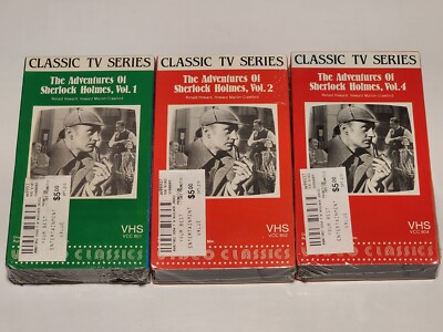 SEALED ADVENTURES OF SHERLOCK HOLMES CLASSIC TV SERIES VOL. 1, 2, 4,6, & 11 VHS