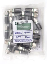 CM-RG6Q-F NEW Liberty Connectec Quad Nickel Compression TV Cable Connectors 25pc