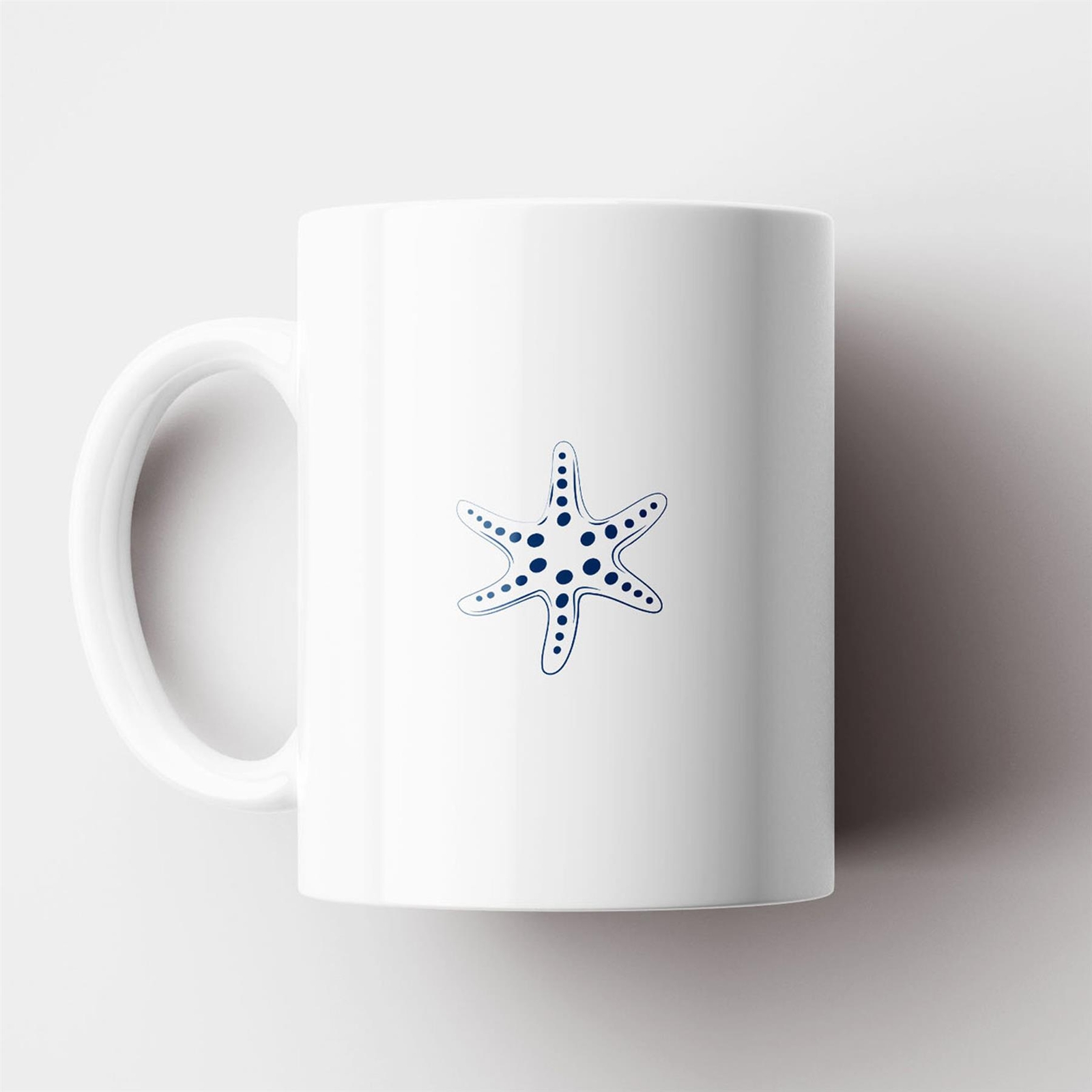 Starfish Coastal Blue Nautical Ceramic Mug Beach Themed Gift