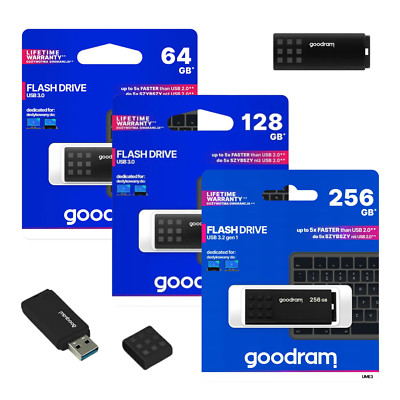 USB Stick Flash Drive 64GB 128GB 256GB 3.2 Goodram 3.0 Speicher Stick Schwarz