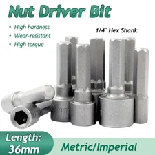 Power Nut Driver Bits Socket Bit Quick Change Metric & Imperial 1/4" Hex Shank