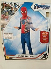 Iron Spider Man Halloween Costume Size 8-10 Body Suit  Fitted Mask New