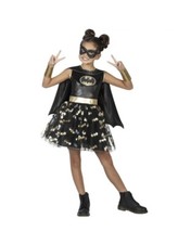 Girls Child BATGIRL BATMAN Costume Dress Up Size MED 8/10 NWT Cape Mask Tutu