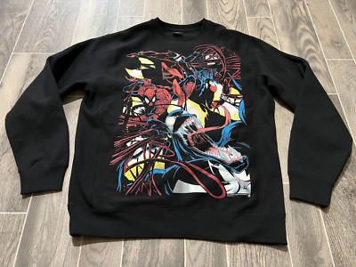 Mask & Disguise Spiderman Venom graphic thick crewneck sweater XL Comic image