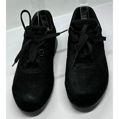 SAS Free Time Comfort Sneaker Black Suede Women's 7 Lace Up Low Too Casual Shoes