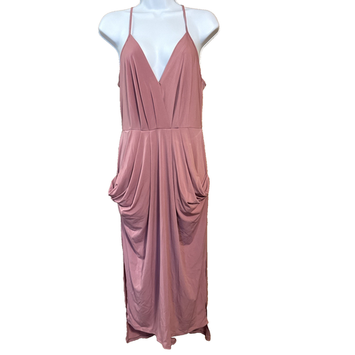 BCBGENERATION Kleid Gr. S Heather Rose Midi Drapierte Taschen High Low