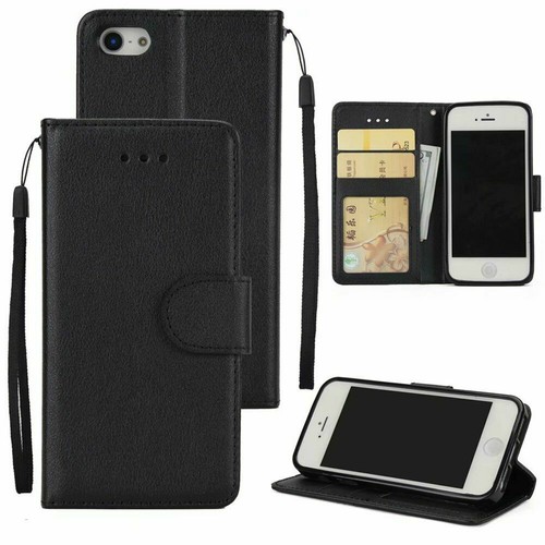 Leather Magnetic Card Slot Wallet Flip Case for iPhone 5 & iPhone 5S & iPhone SE - Picture 9 of 15