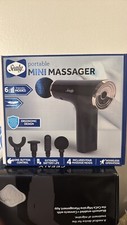 Sealy Mini Portable Massager Muscle Vibrating Massage 6 Intensity 4 Heads NEW