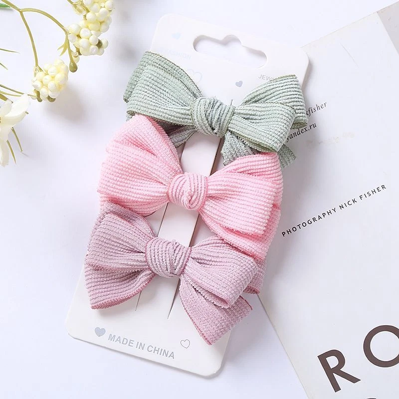 Lovely Bows Hairpins -Photo Props Children Barrettes Baby Hair Clips Set 3PC Lot - Image 3 of 4
