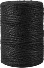328 Feet 3Mm Thick Black Natural Jute Twine, Garden Twine Heavy Duty Industrial