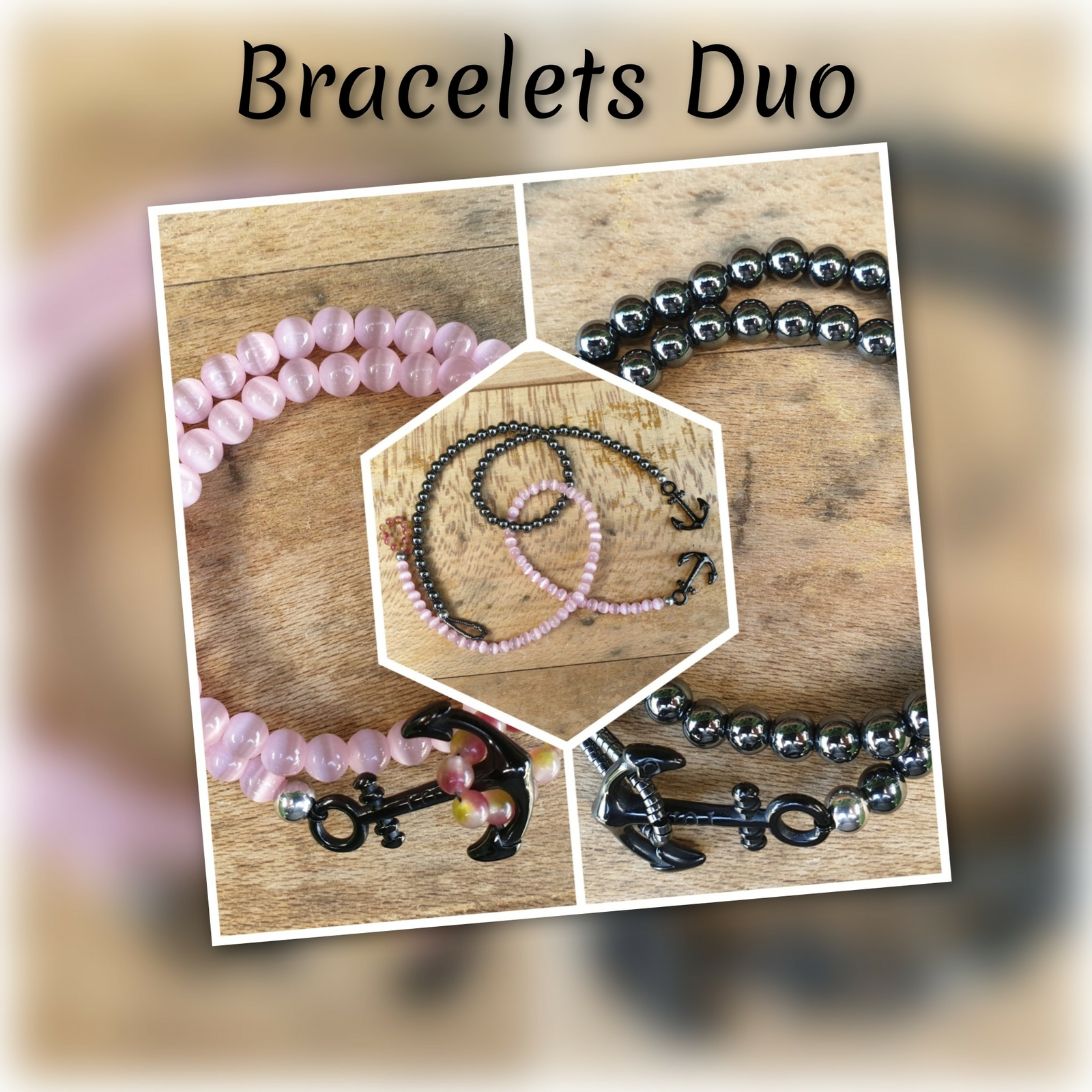 Bracelet Anti-Stress Quartz Rose et Hématite pour Chasser la Négativité